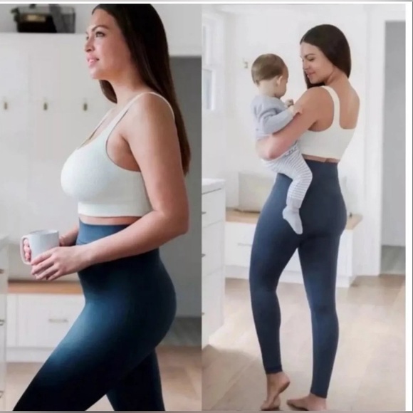 Blanqi Everyday Postpartum Support Maternity Leggings In Storm Blue Womens Sz S - Picture 1 of 5